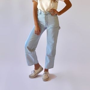 JESSE KAMM-  PATCHFRONT HANDY PANTS ^ PALE BLUE JAPANESE DENIM